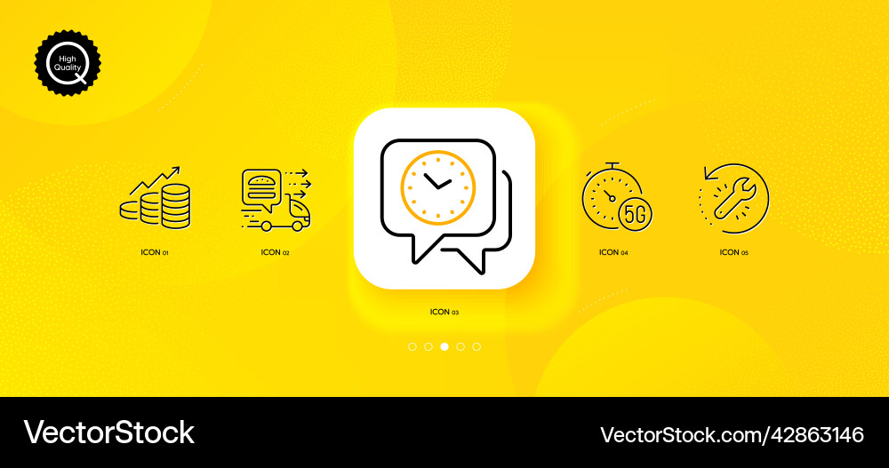 Growth chart clock and recovery tool minimal line Growth chart clock and recovery tool minimal line Vector Image