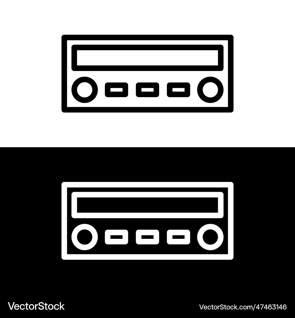 Outline of car audio player icons for web design Vector Image