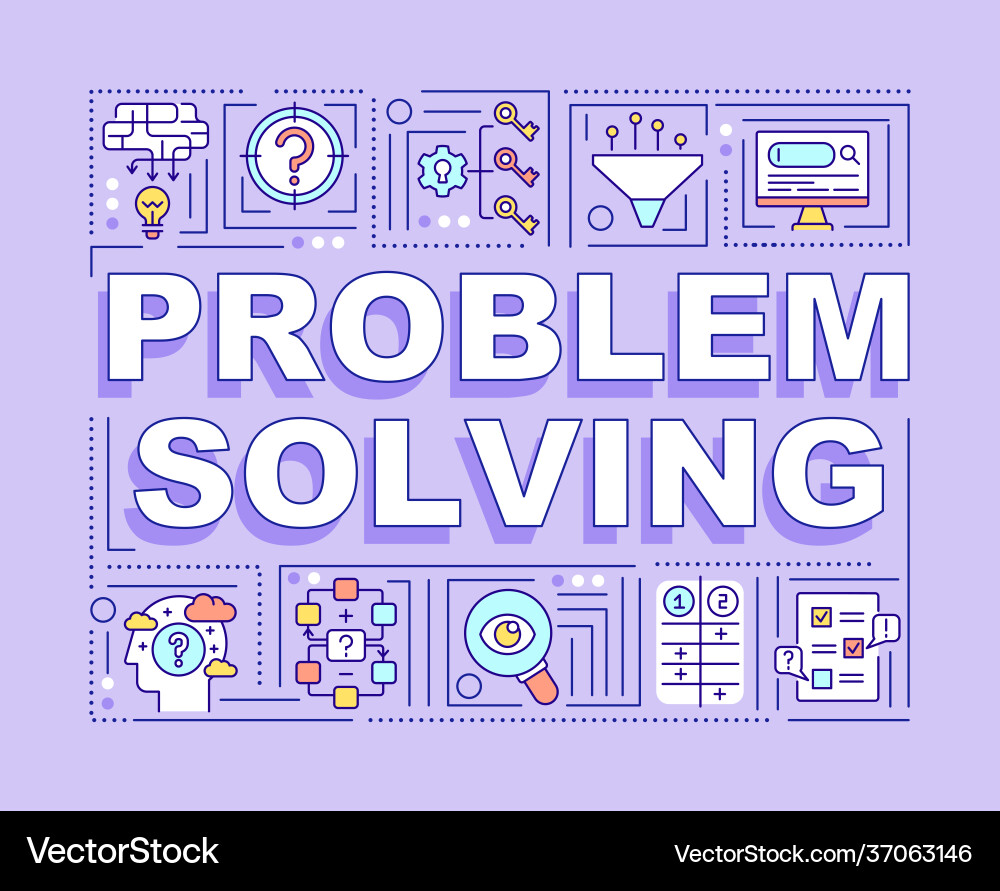 Problem solving word concepts banner Problem solving word concepts banner vector image