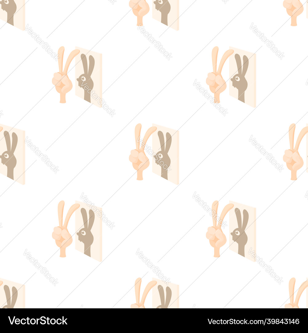 Rabbit shadow puppet pattern seamless Rabbit shadow puppet pattern seamless vector image