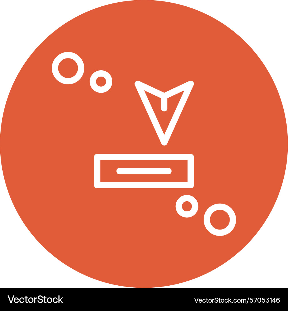 Receive button line circle style icon design Vector Image