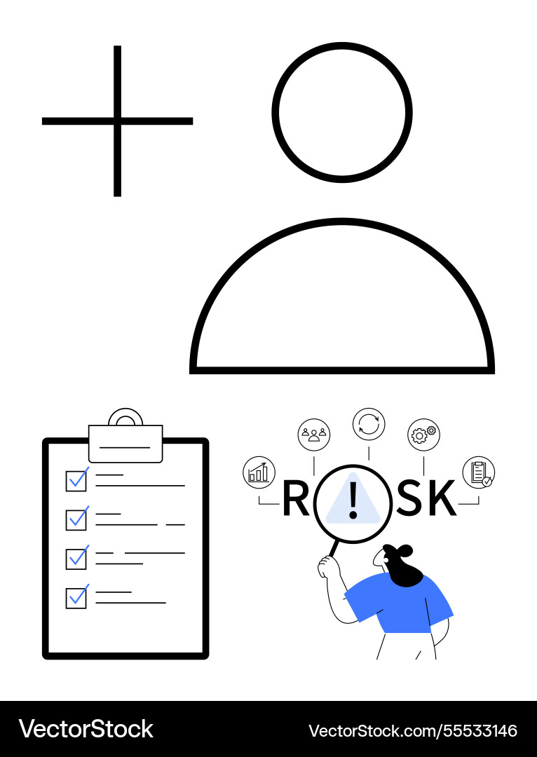 Risk assessment process with user management Risk assessment process with user management vector image