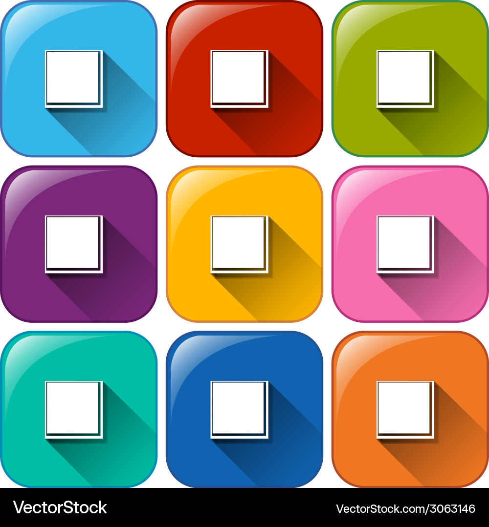 Rounded icons with buttons for fullscreen Vector Image
