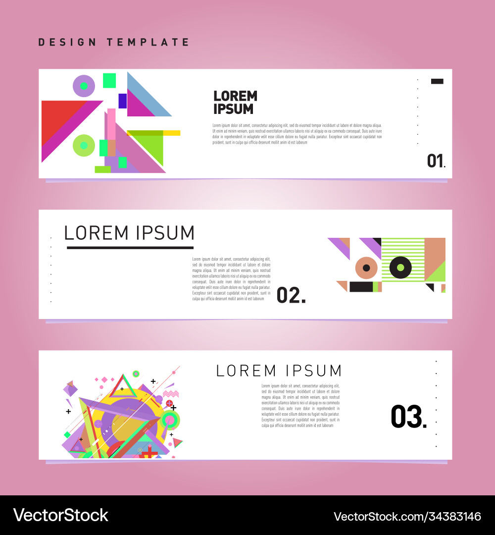 Set abstract banner web design template retro Set abstract banner web design template retro vector image