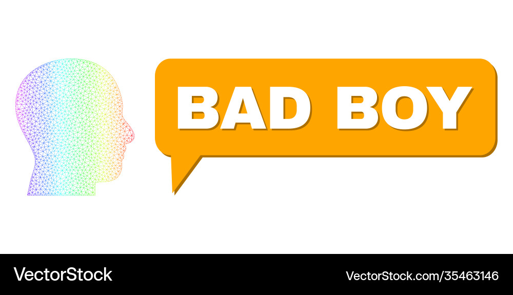 Spectrum mesh gradient head profile icon and bad Spectrum mesh gradient head profile icon and bad vector image