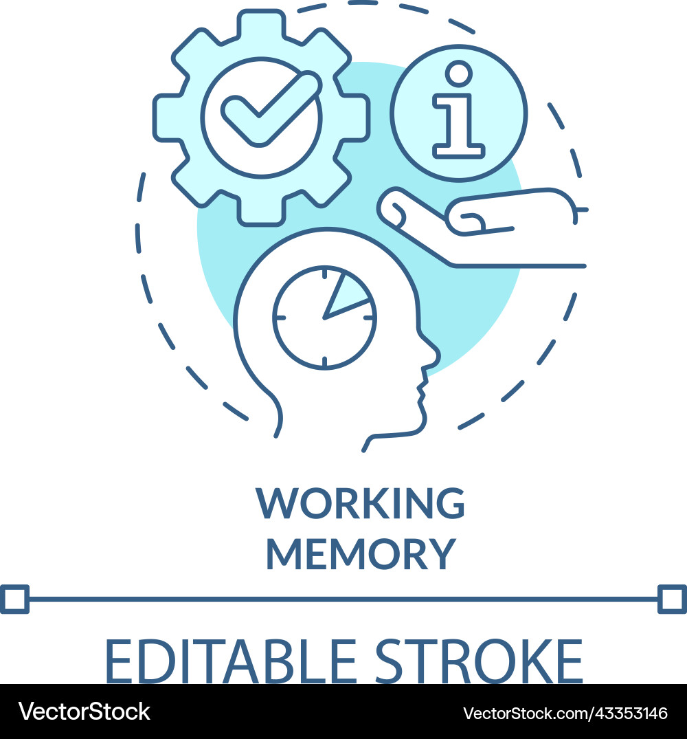 Working memory turquoise concept icon Working memory turquoise concept icon vector image