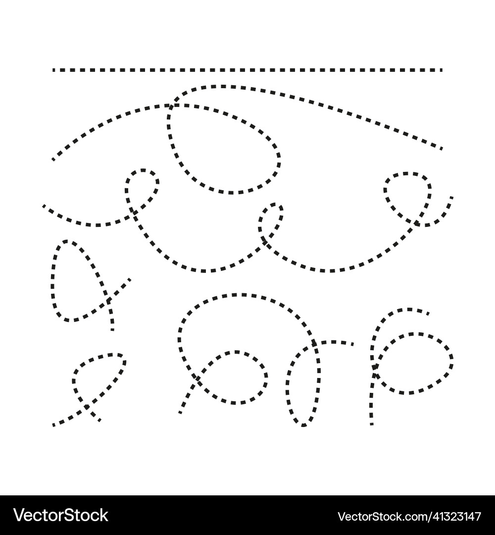 A set of lines dashed line simple A set of lines dashed line simple Vector Image