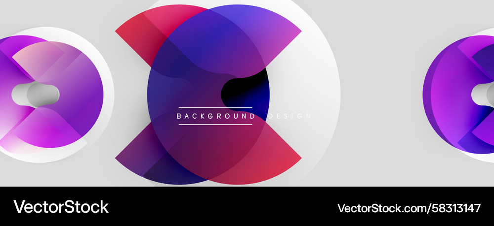 Abstract circular shapes overlap creating vibrant Vector Image