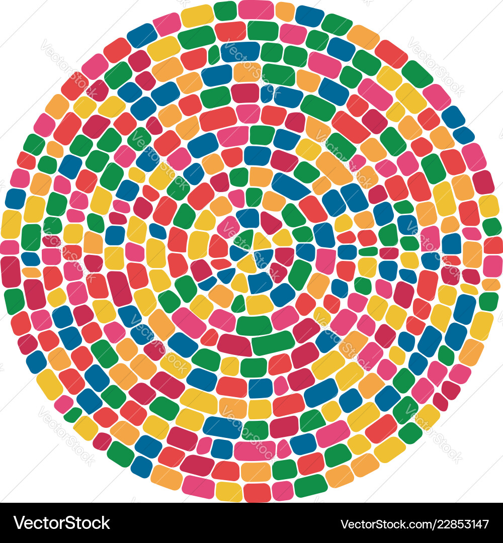 Abstract colorful mosaic round pattern Abstract colorful mosaic round pattern Vector Image