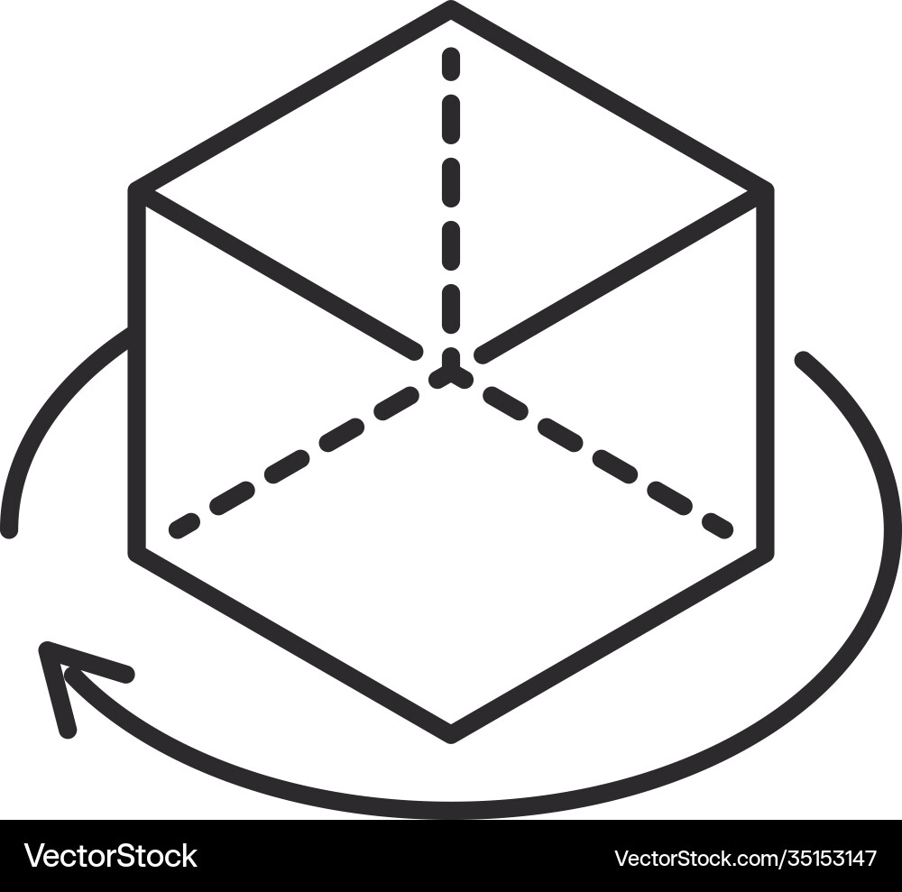 Augmented reality 360 degree view cube 3d object vector image