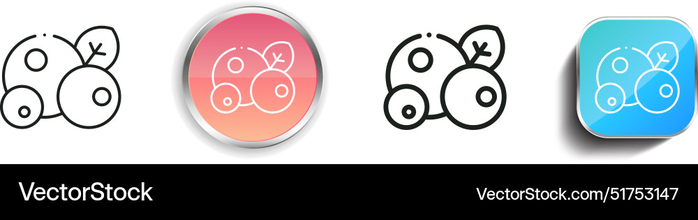Berry icon thin linear regular and button style Berry icon thin linear regular and button style Vector Image