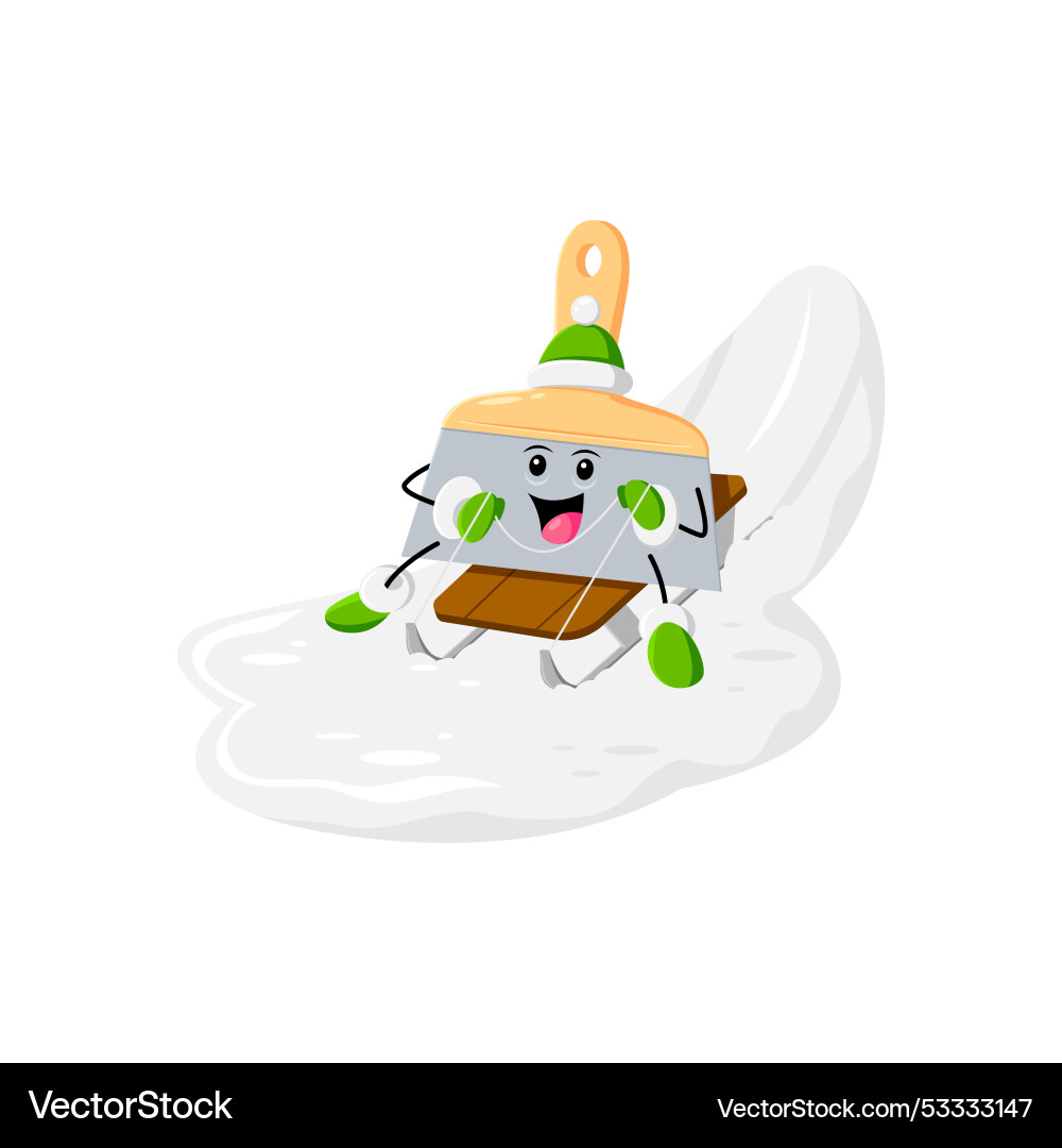 Cartoon Weihnachten Putty Messer gleitet auf einem Schlitten Cartoon Weihnachten Putty Messer gleitet auf einem Schlitten vektorbild