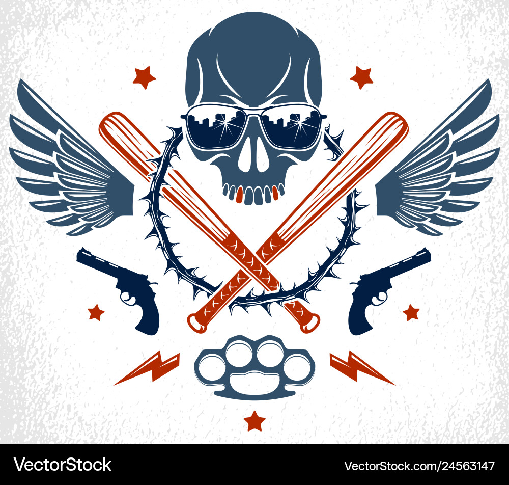 Criminal tattoo gang emblem or logo Criminal tattoo gang emblem or logo vector image