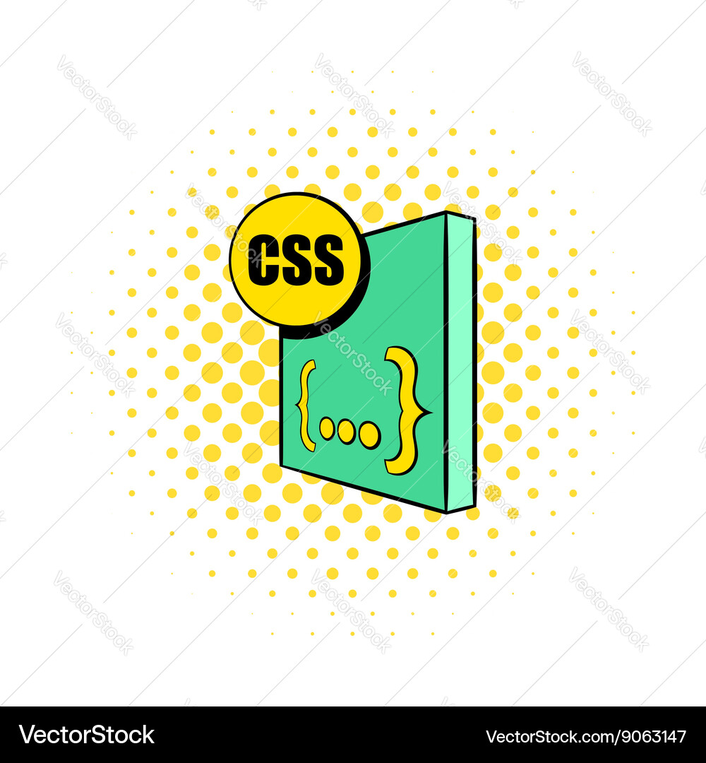 Css file icon in comics style Vector Image
