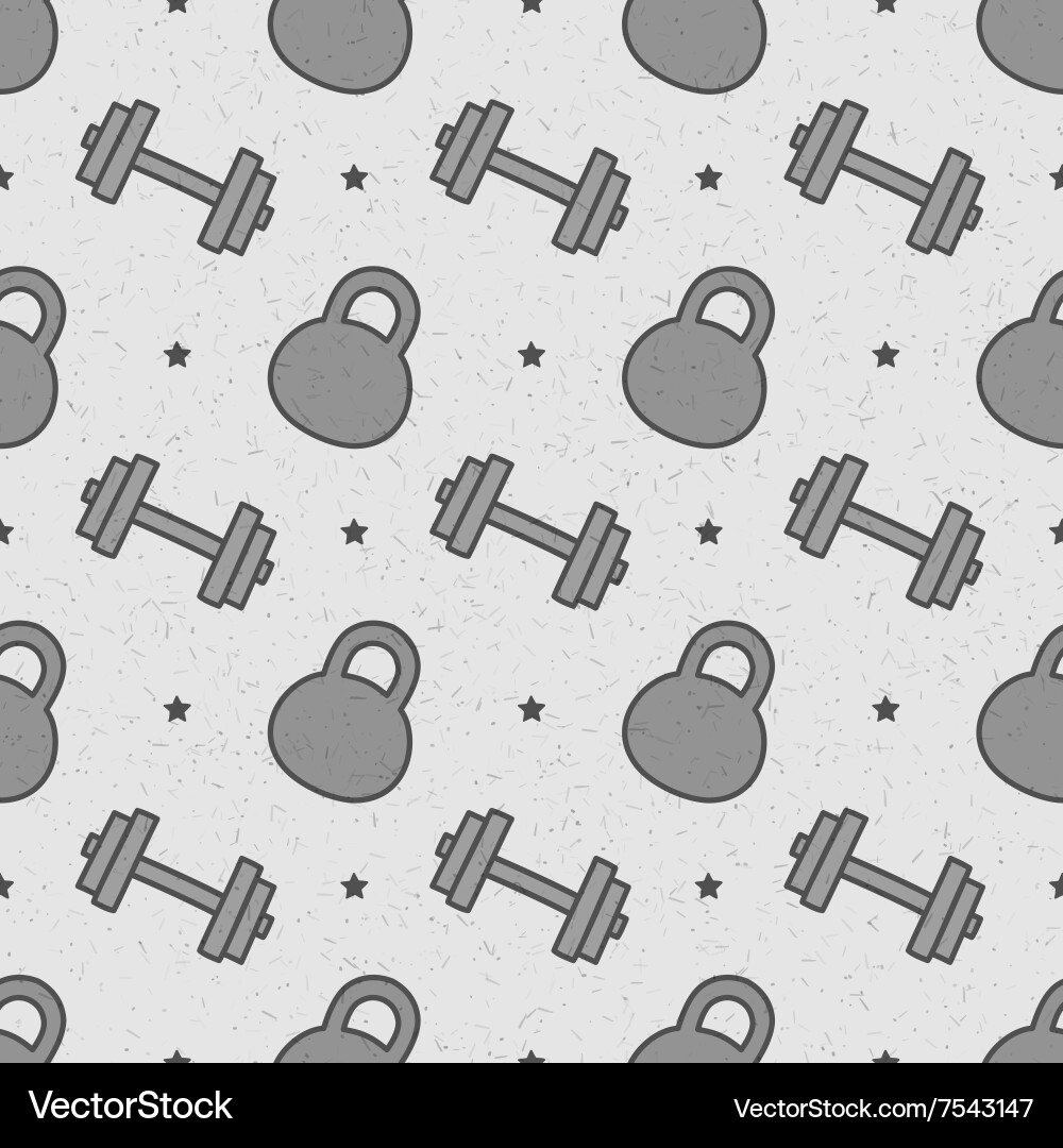 Dumbbells and Weights Pattern vector image