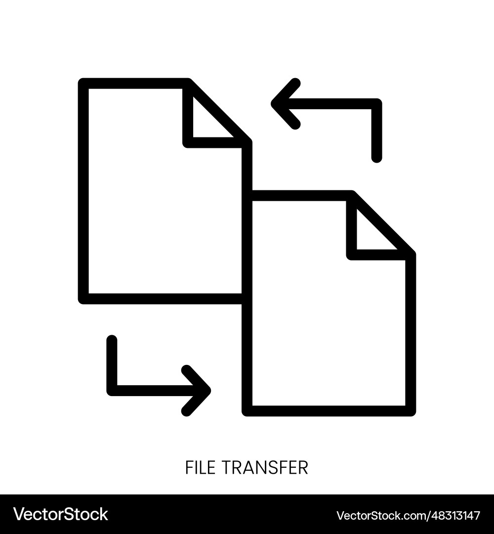 File transfer icon line art style design isolated File transfer icon line art style design isolated vector image