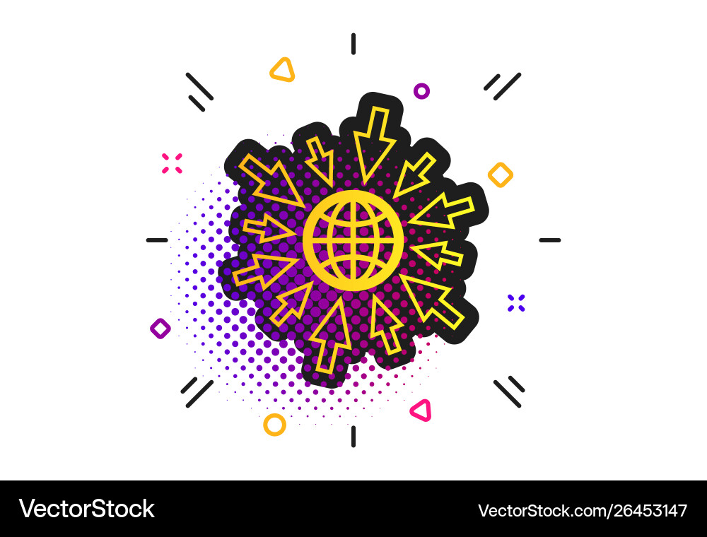 Go to web icon globe with mouse cursors Vector Image