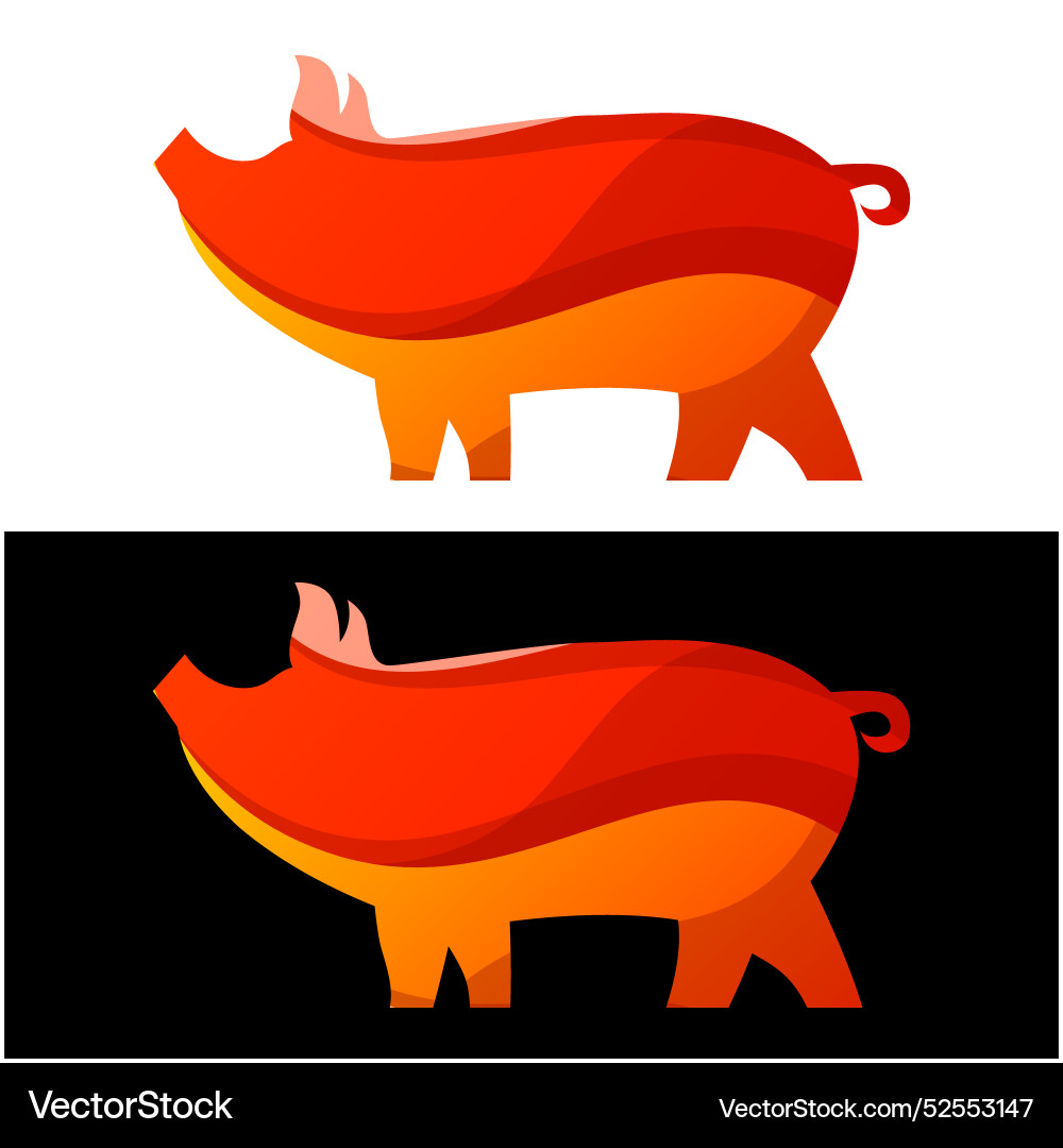 Pig colorful gradient style design Pig colorful gradient style design Vector Image