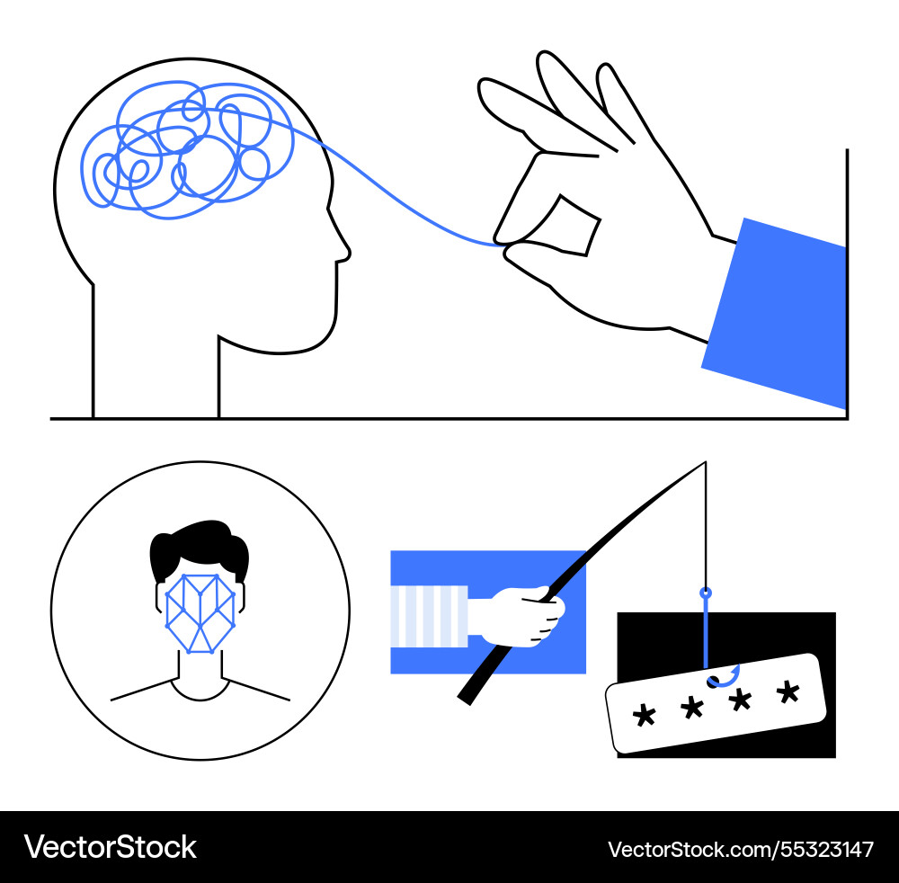 Problem solving cybersecurity and identity Problem solving cybersecurity and identity vector image