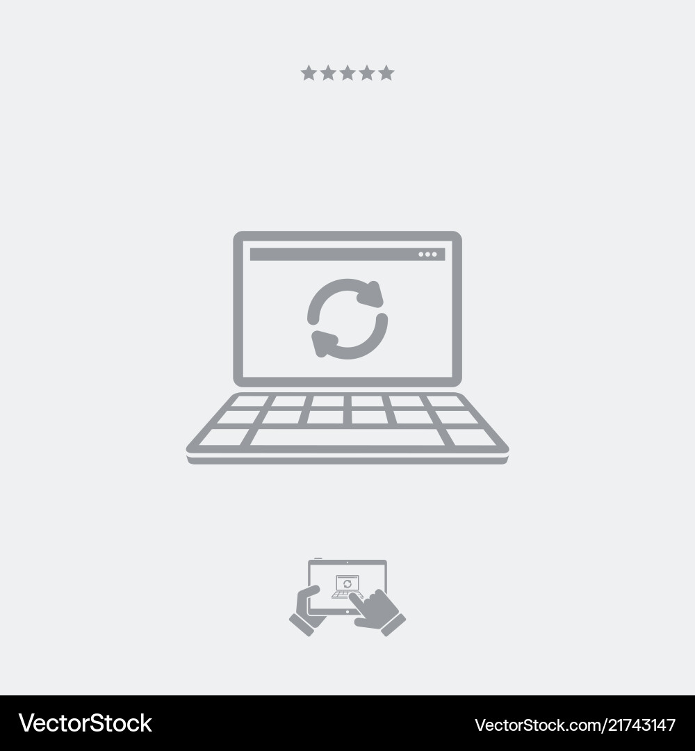 Refresh computer flat icon vector image