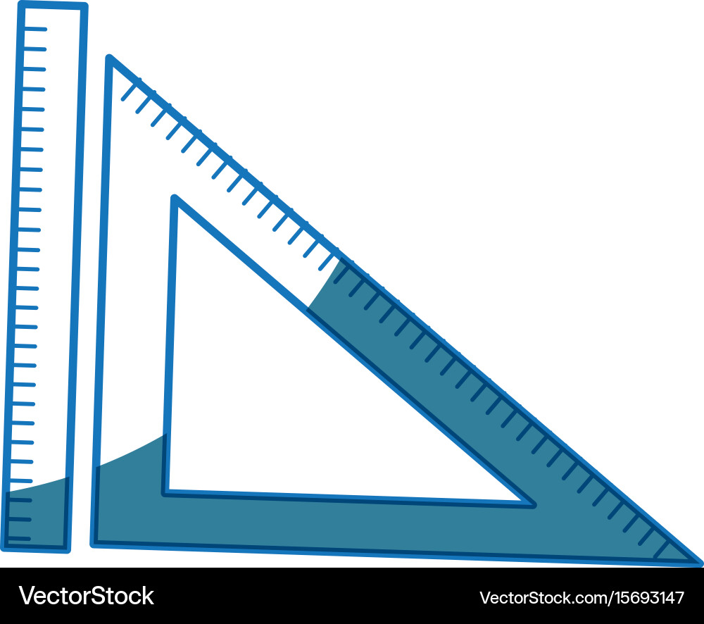 Ruler and triangle geometry measuring Vector Image