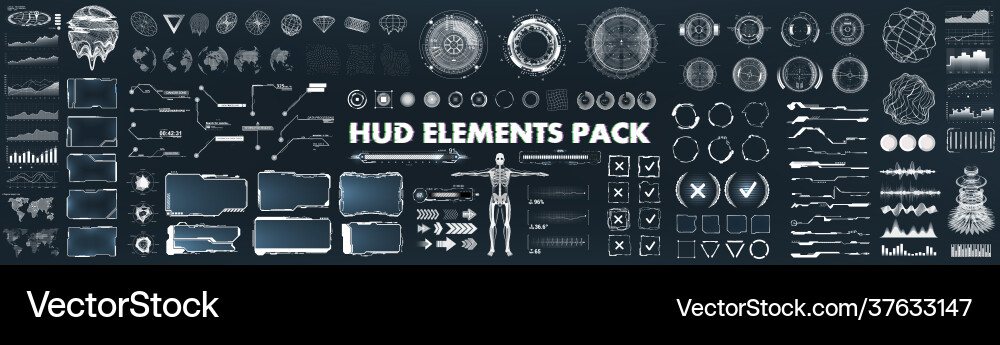 Sci-Fi HUD & UI Interface Pack Vector Image