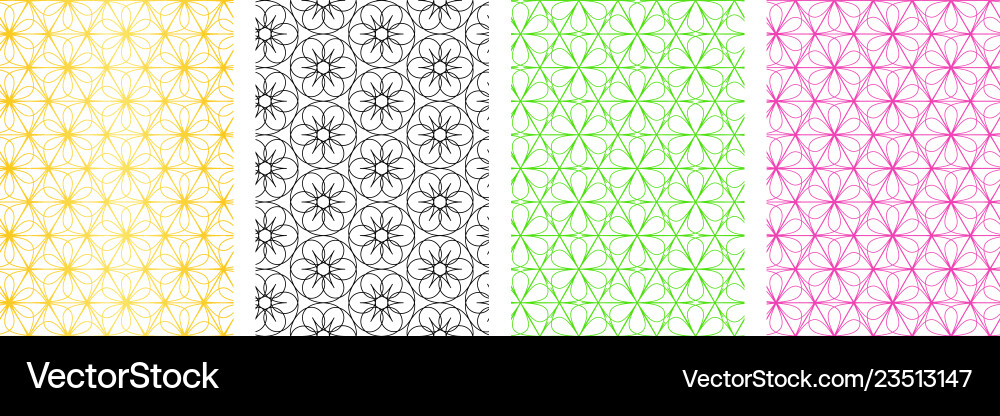 Seamless flower pattern in linear style Seamless flower pattern in linear style vector image