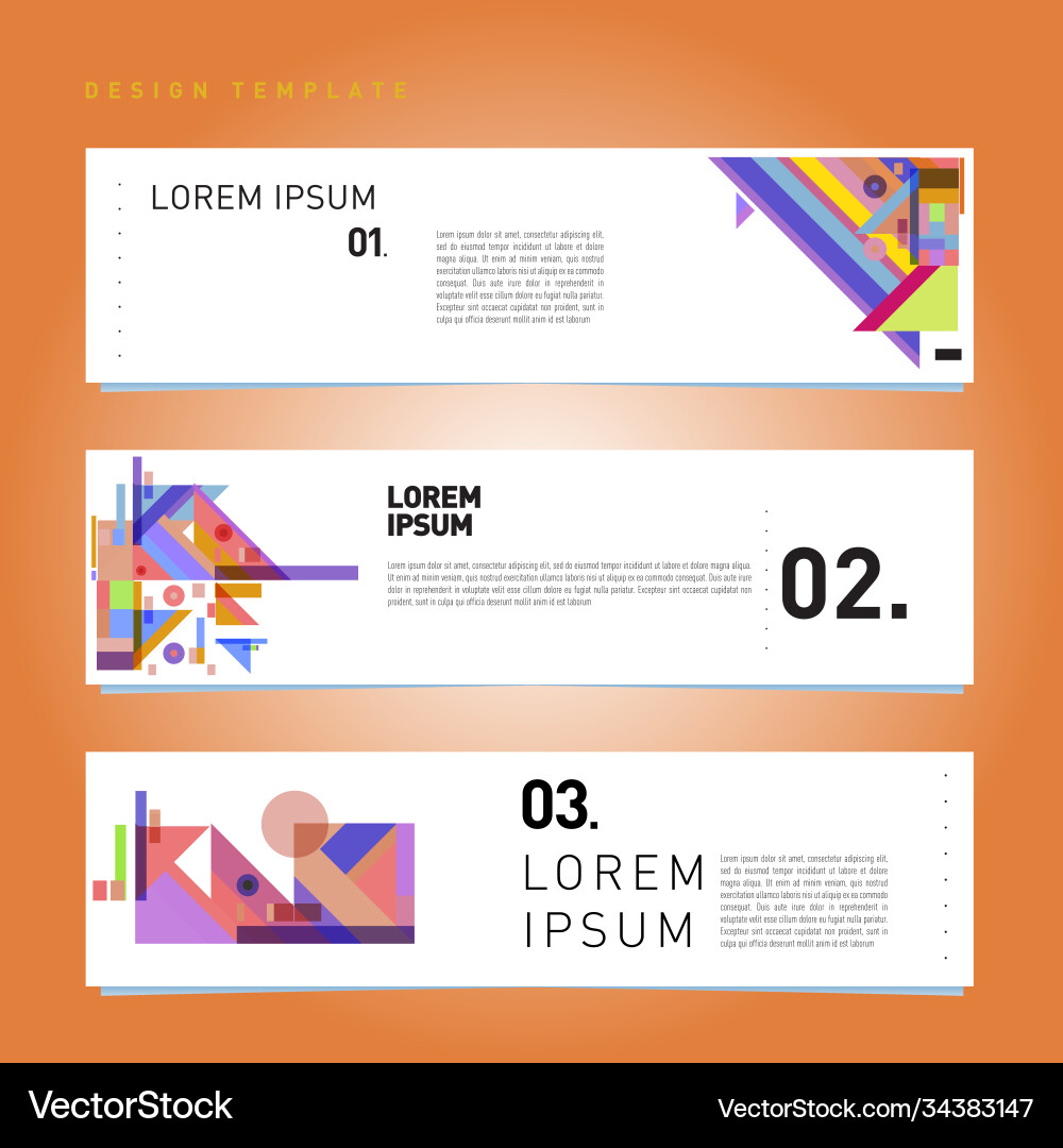Set abstract banner web design template retro Set abstract banner web design template retro Vector Image
