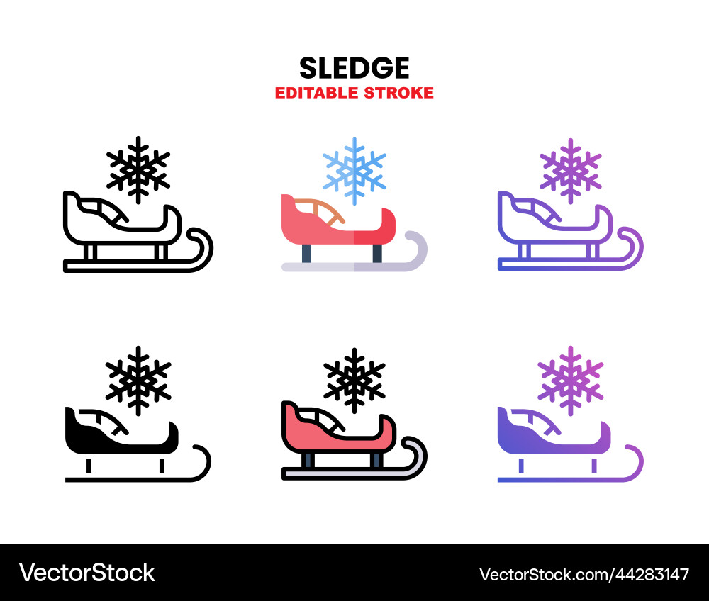 Sledge icon set with different styles Vector Image