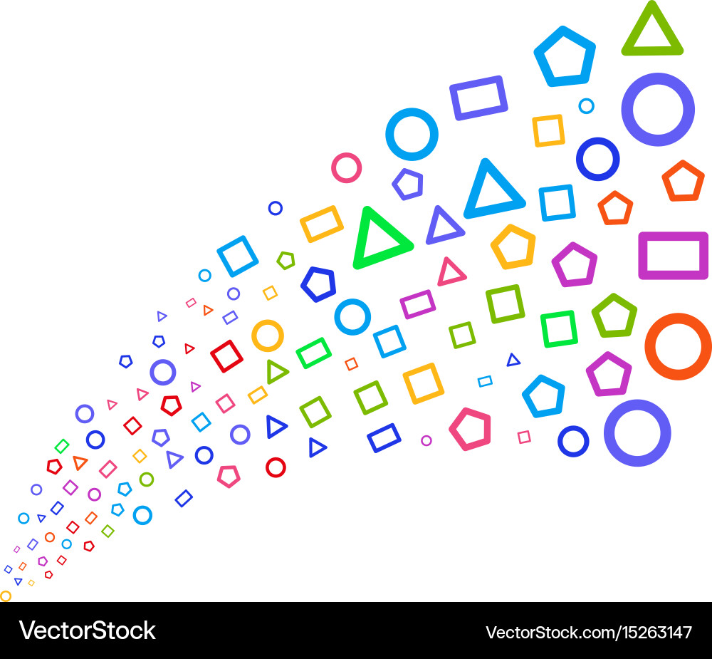 Source stream of geometric shapes Vector Image