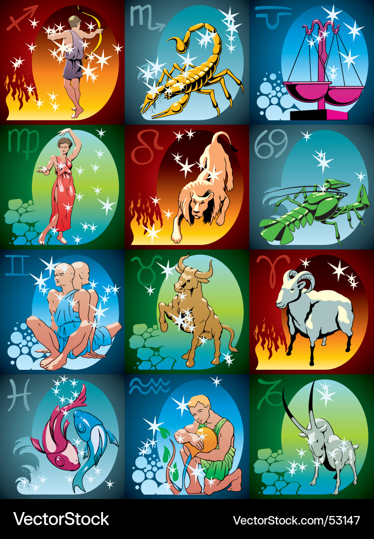 Zodiac Signs Collection Vector Image