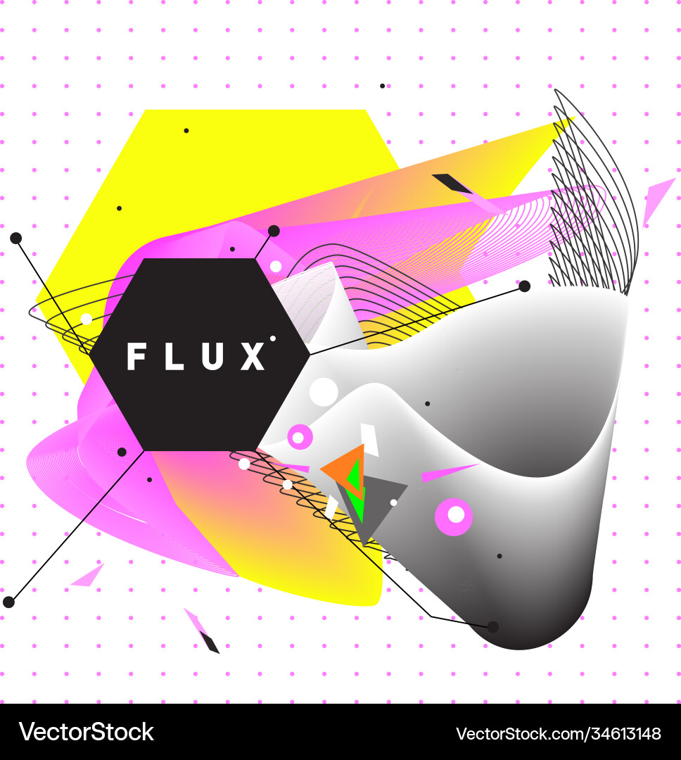 3d colorful wave background dynamic flux effect Vector Image