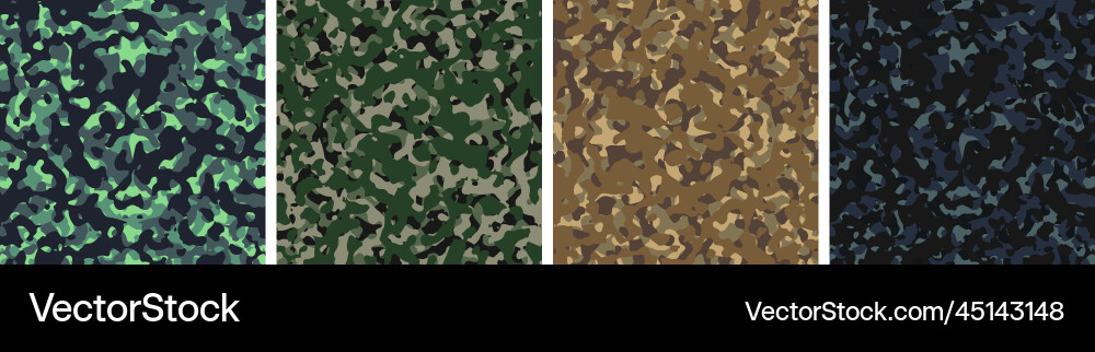 4 camouflage background set pattern design 4 camouflage background set pattern design vector image