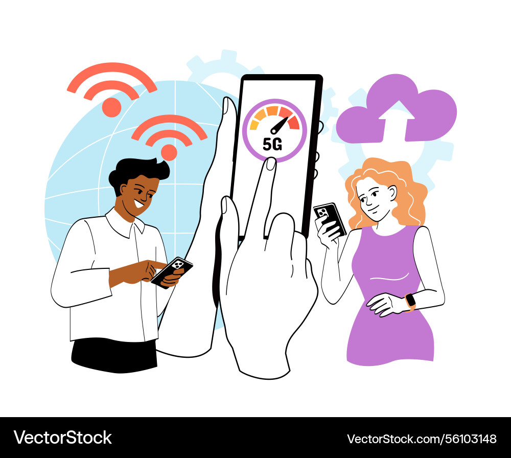 5g network and fast mobile internet 5g network and fast mobile internet vector image