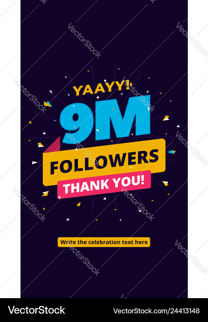 9m Follower eine Million Social Media 9m Follower eine Million Social Media vektorbild