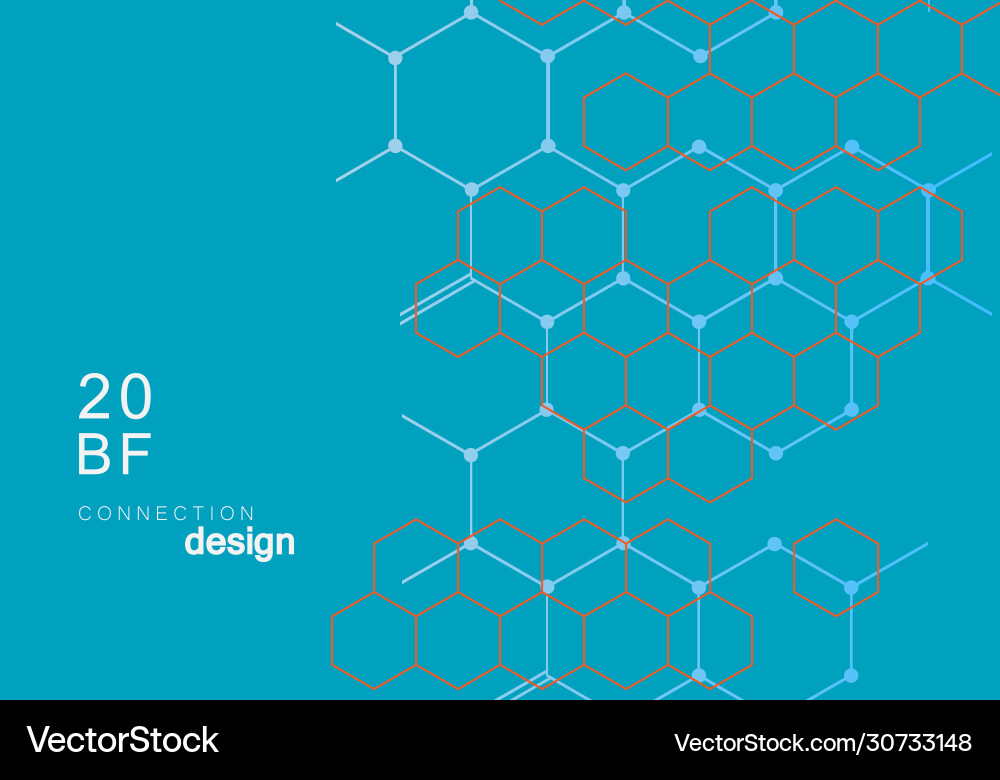 Abstract Connection Hexagon Pattern Vector Image