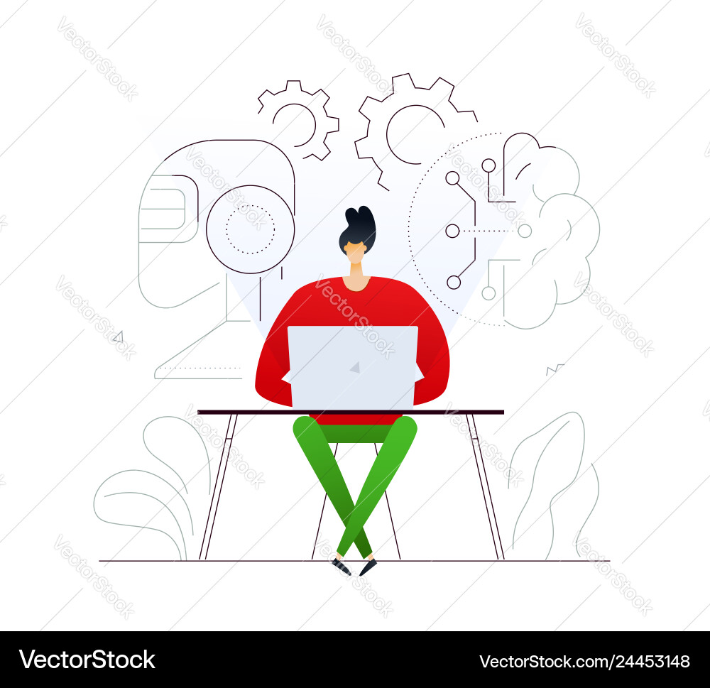 Artificial intelligence - flat design style Artificial intelligence - flat design style vector image