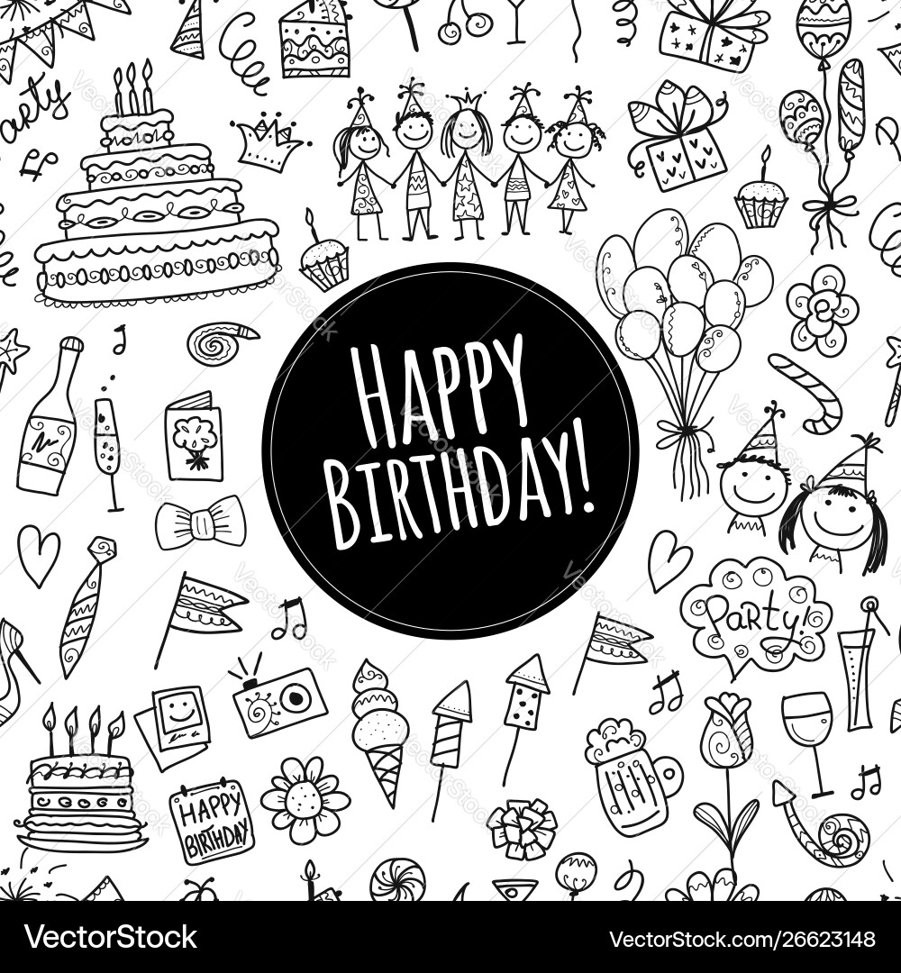 Birthday party seamless pattern for your design Birthday party seamless pattern for your design vector image