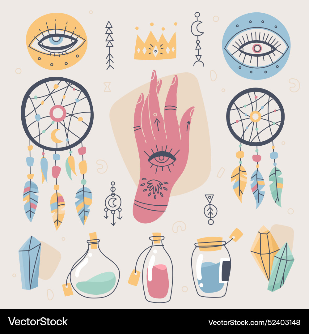 Boho element collection Vector Image