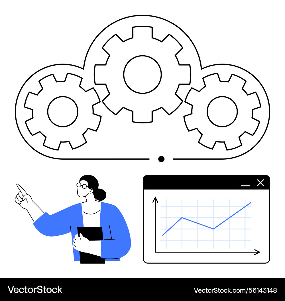 Cloud-based analytics concept with professional Cloud-based analytics concept with professional vector image