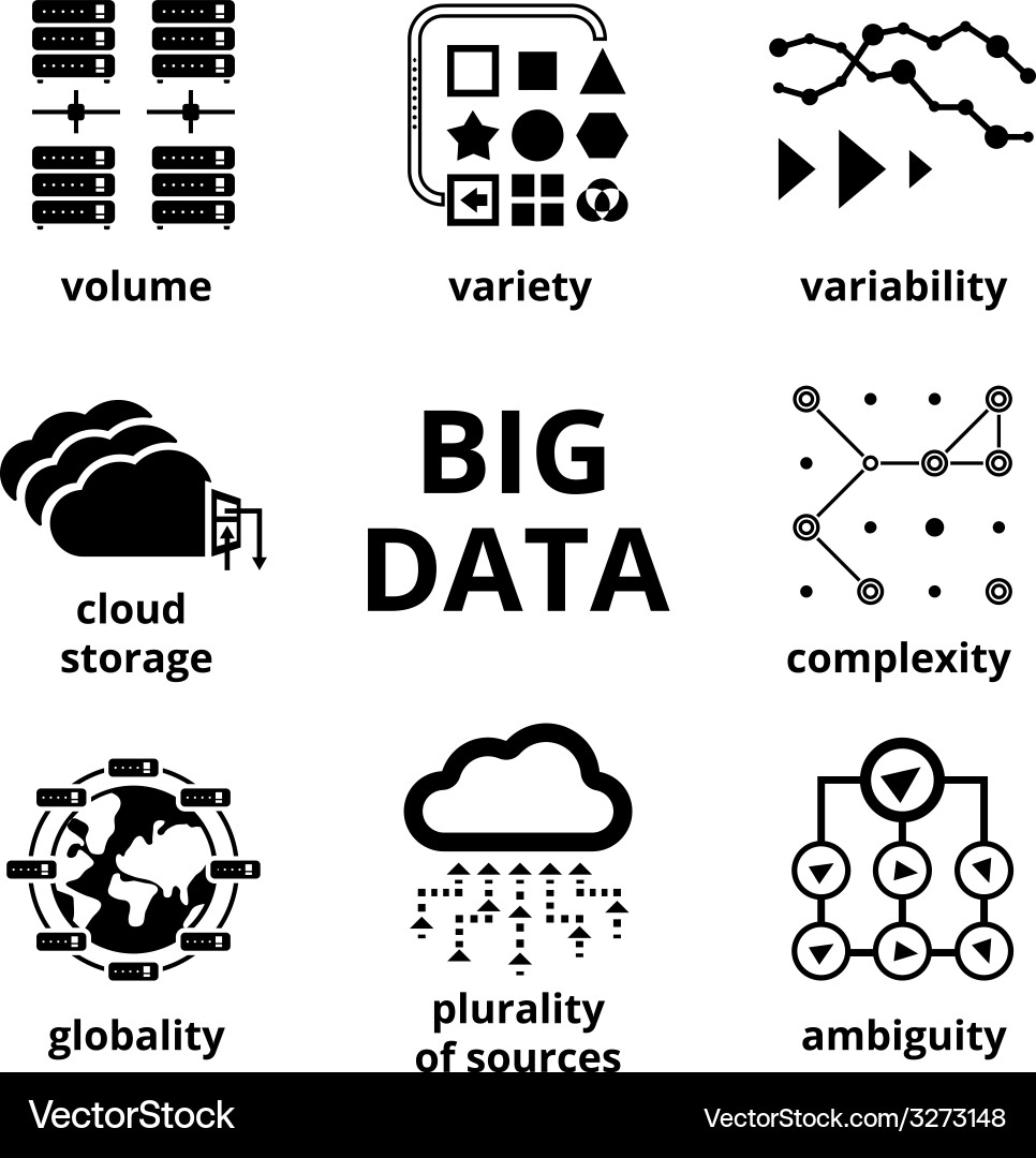 Data Analytics Icons vector image
