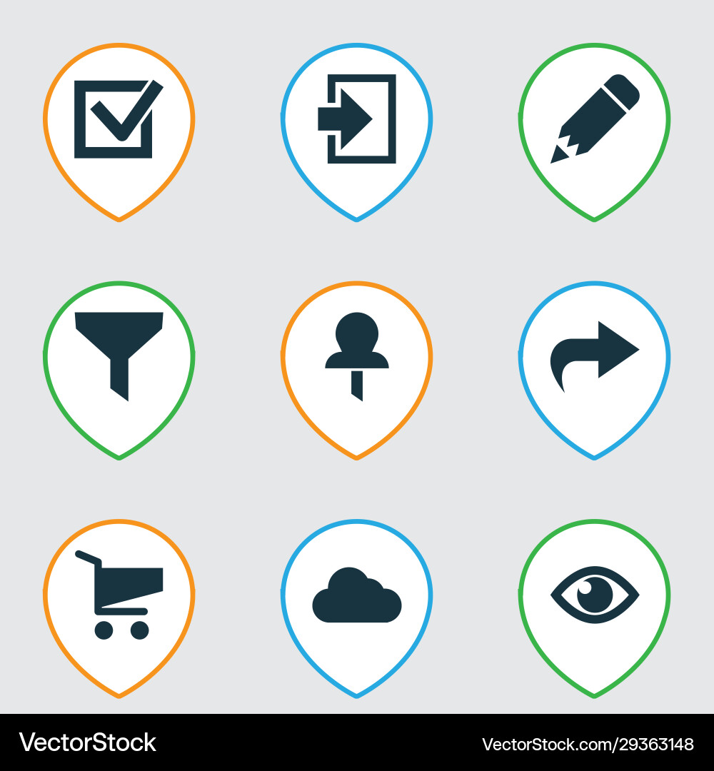 Interface icons set with edit show ahead Interface icons set with edit show ahead vector image