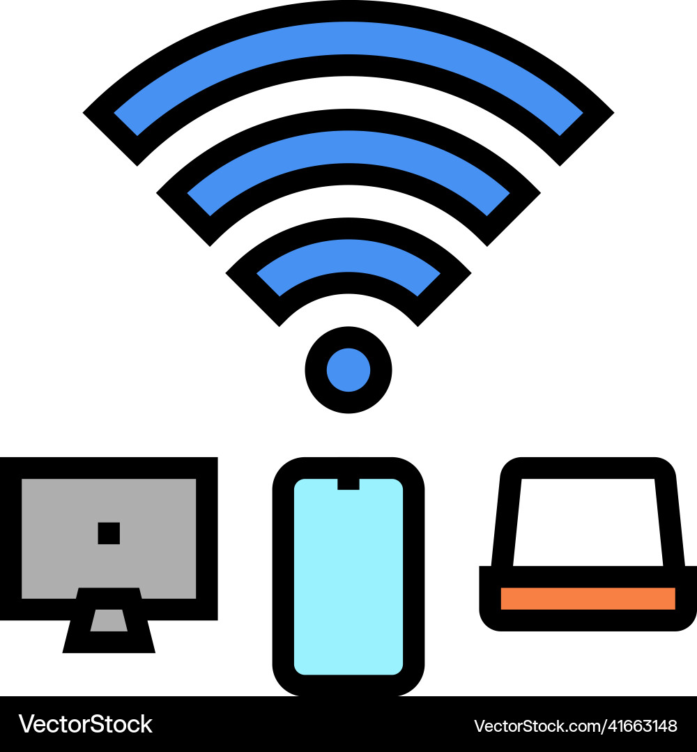 Internet connection devices color icon Internet connection devices color icon Vector Image