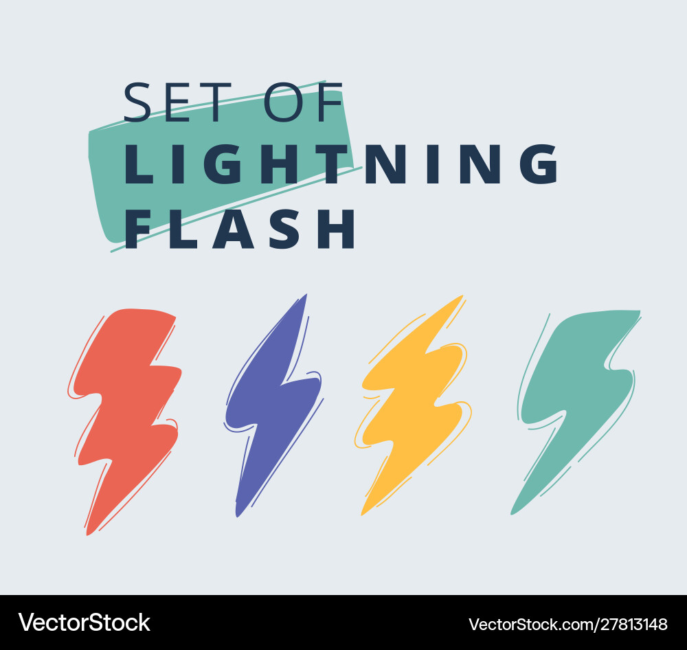 Lightning symbols set Lightning symbols set vector image