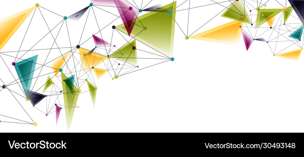 Line points connections triangular technology Vector Image