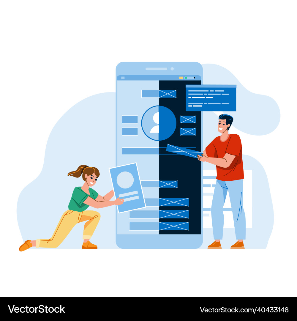 Mobile ui and ux design designer business Mobile ui and ux design designer business vector image