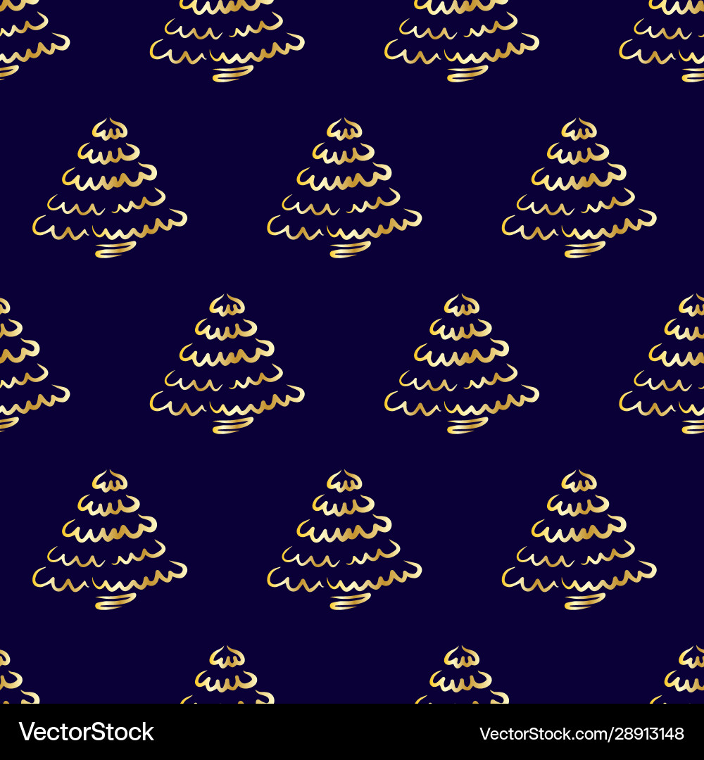 Pine tree pattern gold-01 Pine tree pattern gold-01 vector image