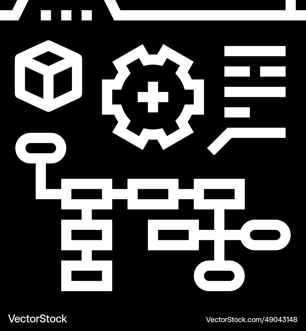 Process modeling analyst glyph icon Process modeling analyst glyph icon vector image
