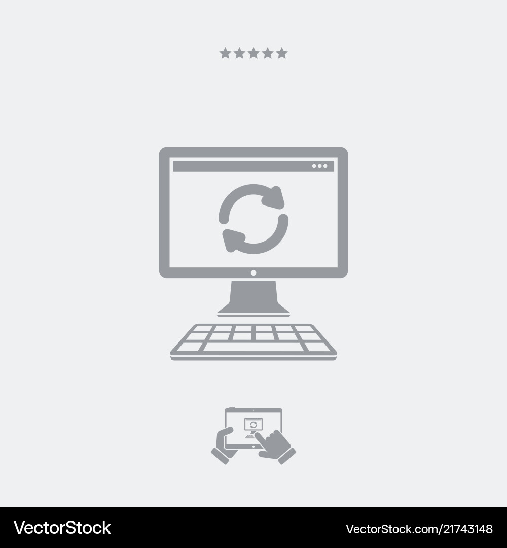Refresh computer flat icon Refresh computer flat icon vector image