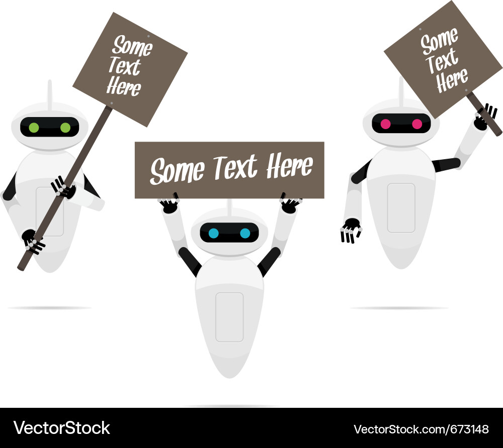 Robot with Banner Vector Image